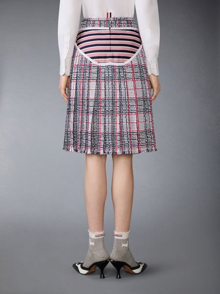 SUMMER TWEED TROMPE L’ŒIL BIKINI FRAYED SKIRT RWBWHT