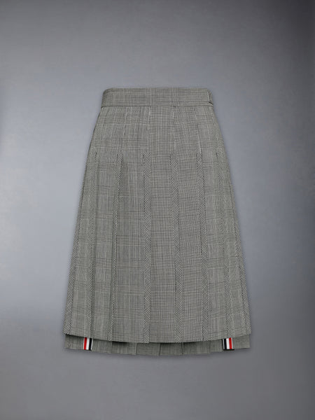 FUNMIX HOUNDSTOOTH FRESCO PLEATED SKIRT BLK/WHT