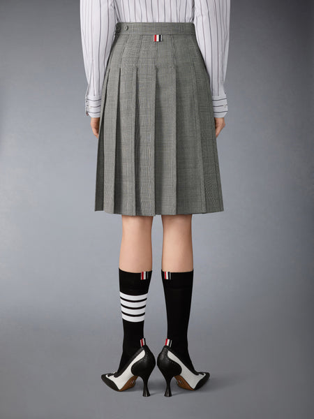 FUNMIX HOUNDSTOOTH FRESCO PLEATED SKIRT BLK/WHT