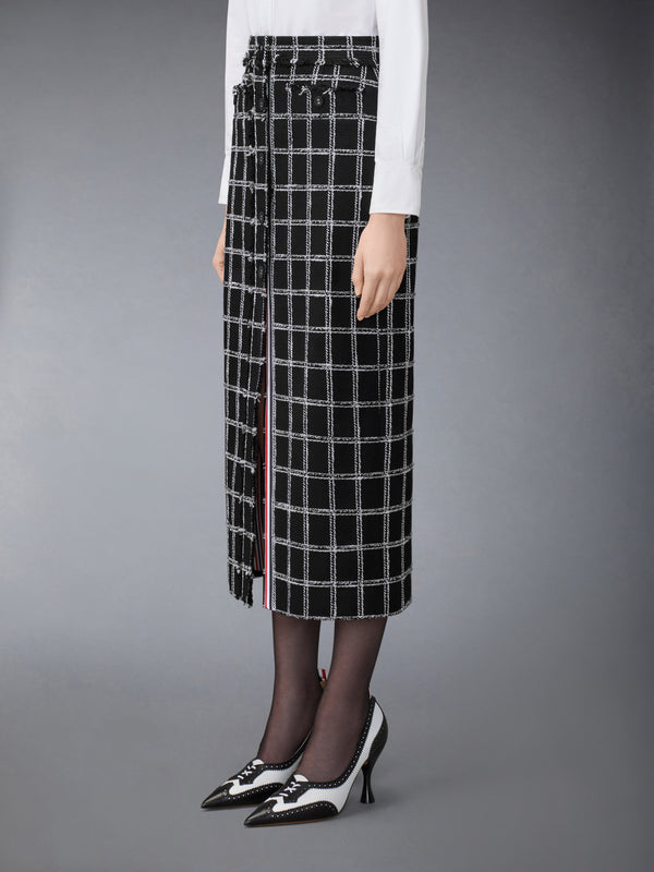 WINDOWPANE HOUNDSTOOTH TWEED SKIRT WITH FRAY EDGE - image 2