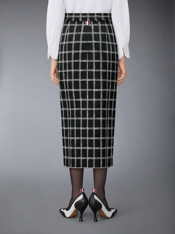 WINDOWPANE HOUNDSTOOTH TWEED SKIRT WITH FRAY EDGE - image 3