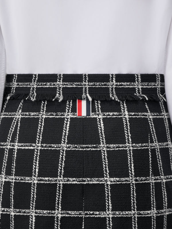 WINDOWPANE HOUNDSTOOTH TWEED SKIRT WITH FRAY EDGE - image 5