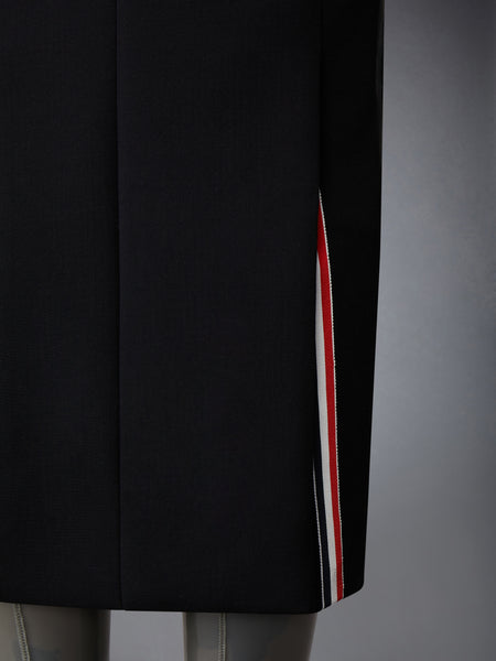 SOLID WOOL CREPE LOW RISE MAXI HOBBLE SKIRT BLACK