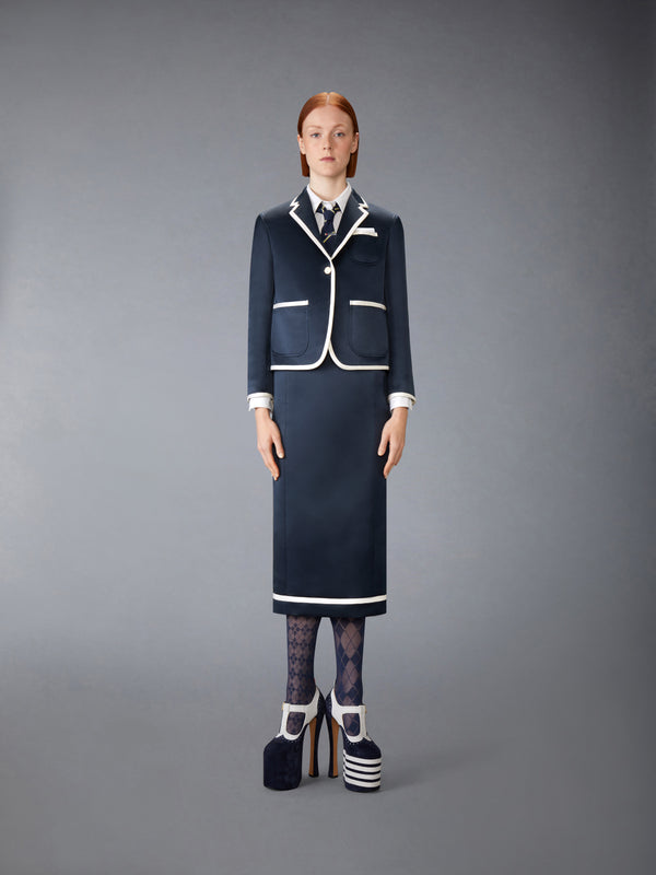 SOLID DOUBLE DUCHESS PENCIL SKIRT - image 4