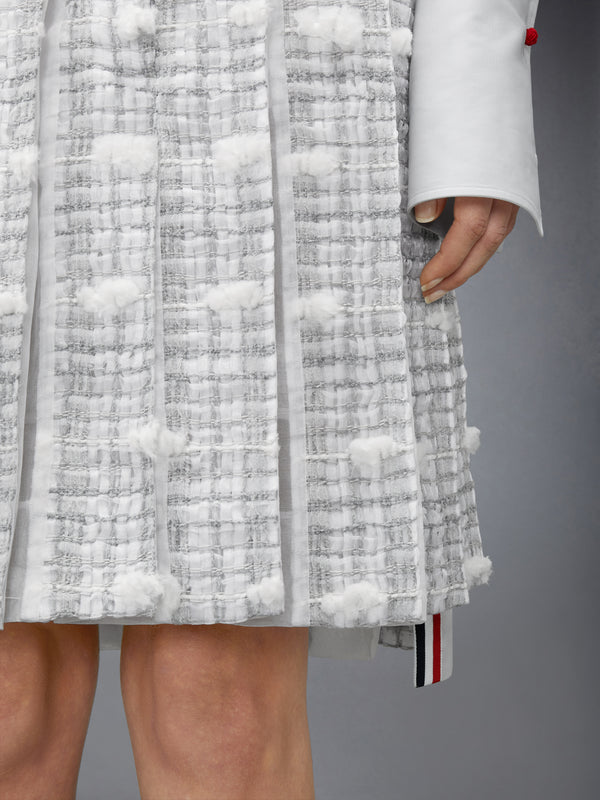 REPP STRIPE POUF TWEED LOW RISE PLEATED SKIRT - image 4