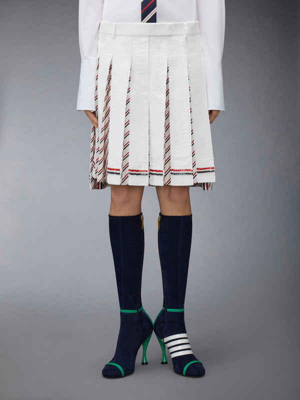 RWB BUGLE BEAD TIPPING LOW RISE PLEATED SKIRT - image 1
