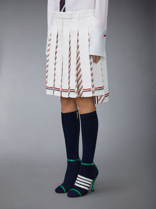 RWB BUGLE BEAD TIPPING LOW RISE PLEATED SKIRT - image 2