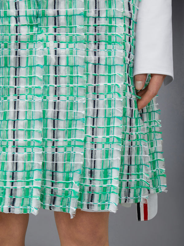 STRIPED SHEER TWEED LOW RISE PLEATED SKIRT - image 4