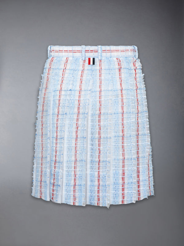 STRIPED SHEER TWEED LOW RISE PLEATED SKIRT - image 7
