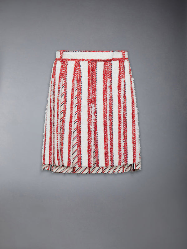 RIBBON TWEED LOW RISE PLEATED SKIRT - featured image