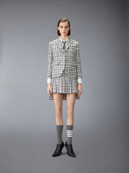 GUNCLUB HEAVY TWILL LOW RISE PLEATED MINI SKIRT MED GREY