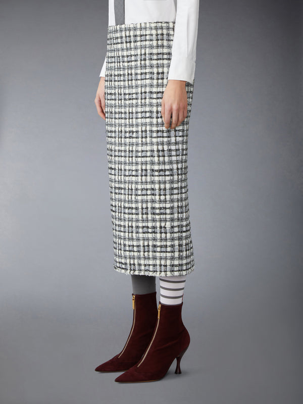 SHEER ORGANZA RIBBON TWEED PENCIL SKIRT WITH FRAY EDGE - image 2