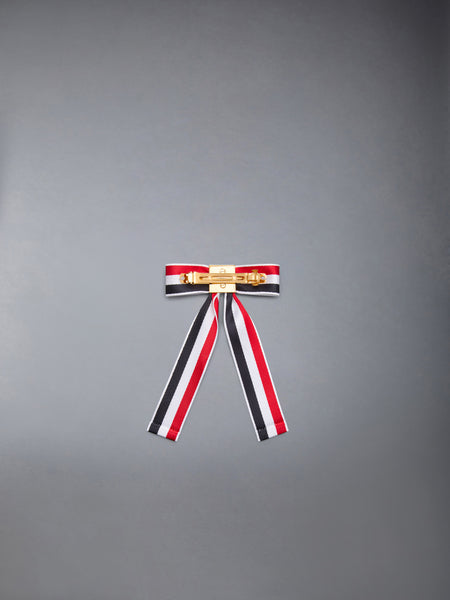 SATIN RWB BOW BARRETTE RWBWHT