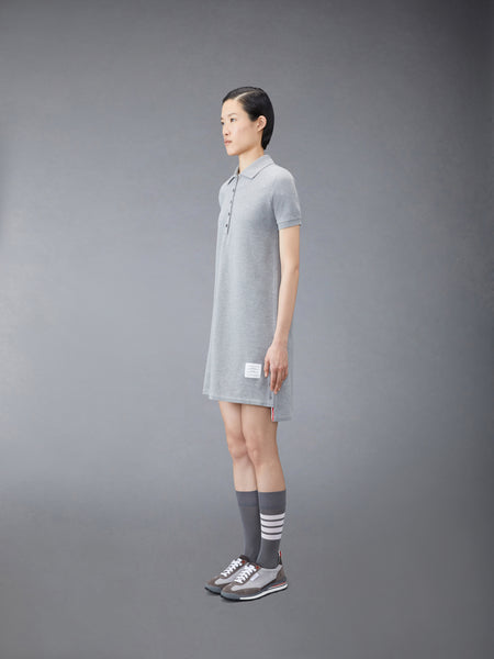 PIQUE RWB STRIPE POLO DRESS LT GREY