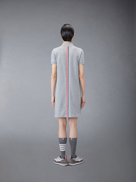 PIQUE RWB STRIPE POLO DRESS LT GREY