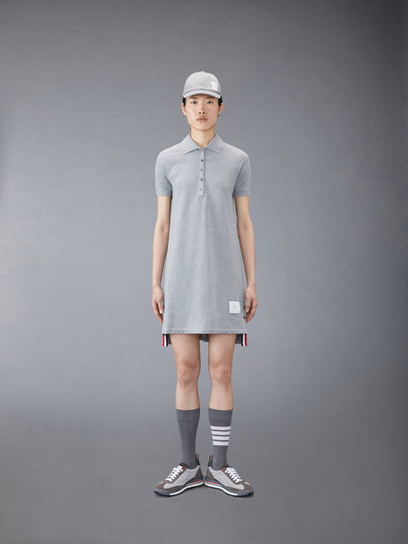 PIQUE RWB STRIPE POLO DRESS LT GREY
