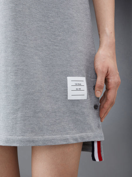 PIQUE RWB STRIPE POLO DRESS LT GREY