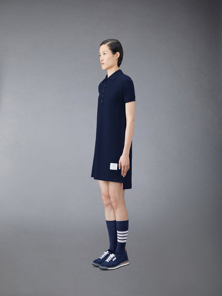 PIQUE RWB STRIPE POLO DRESS NAVY