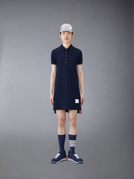 PIQUE RWB STRIPE POLO DRESS NAVY