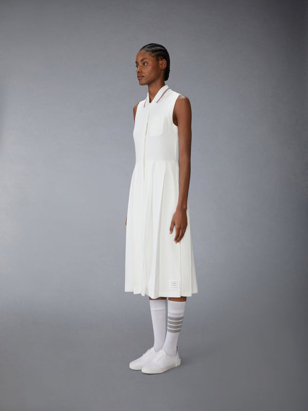 COTTON WAFFLE PLEATED POLO DRESS - image 2