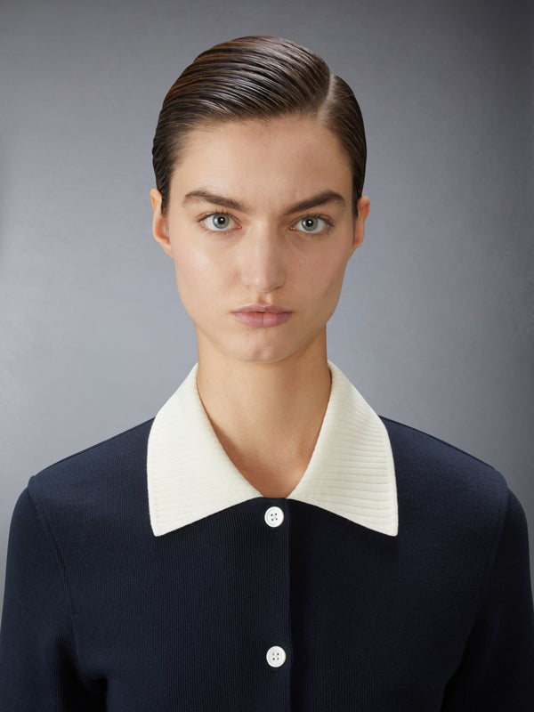 SOLID DOUBLE FACE KNIT POLO DRESS - image 5