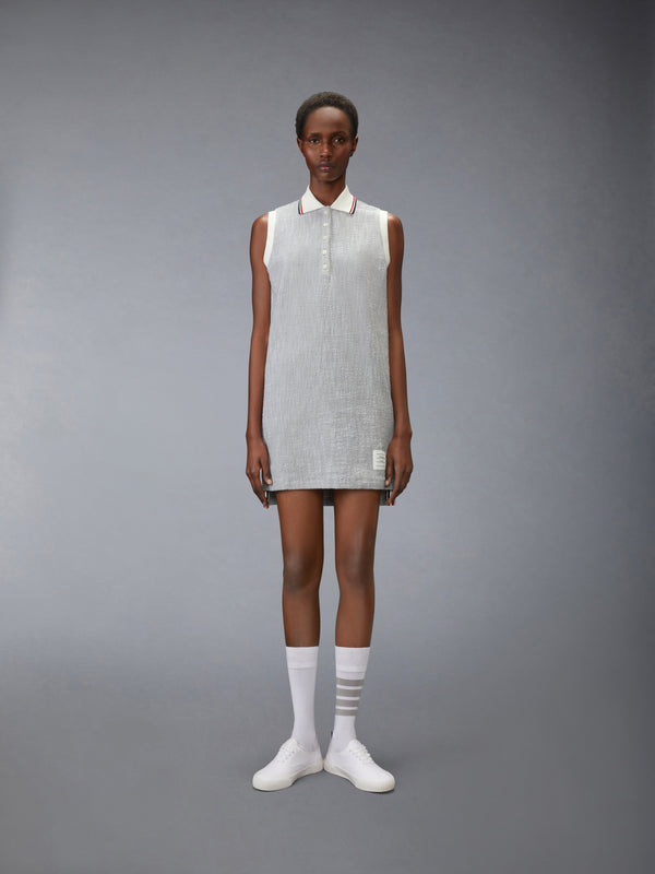 COTTON TWEED SLEEVELESS POLO DRESS - image 1