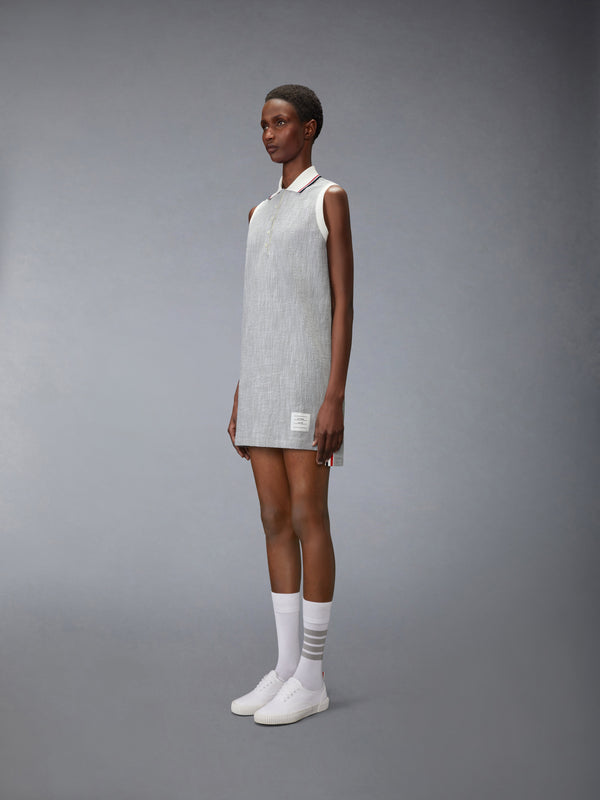 COTTON TWEED SLEEVELESS POLO DRESS - image 2