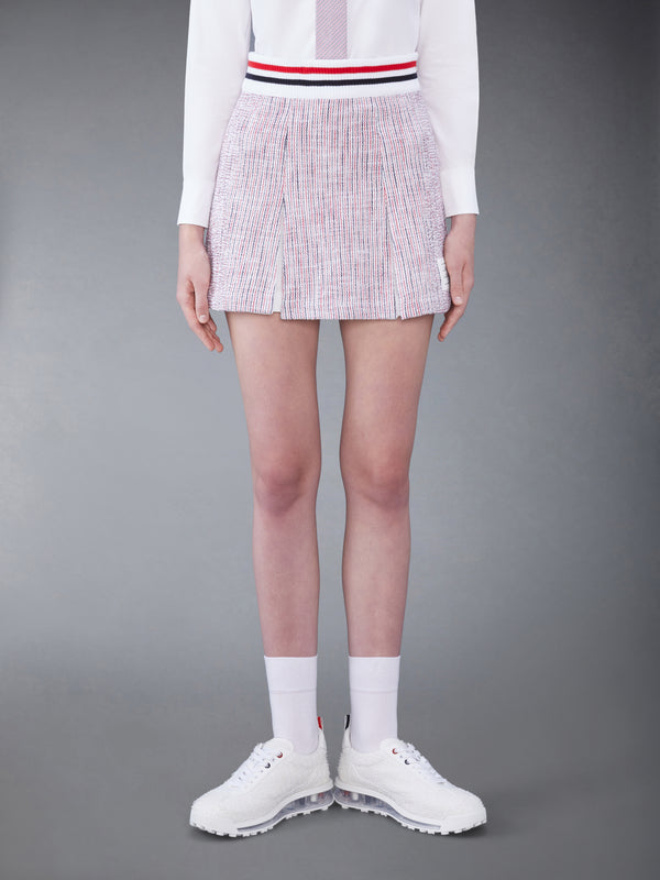 SEERSUCKER TWEED BOX PLEAT MINI SKIRT - featured image
