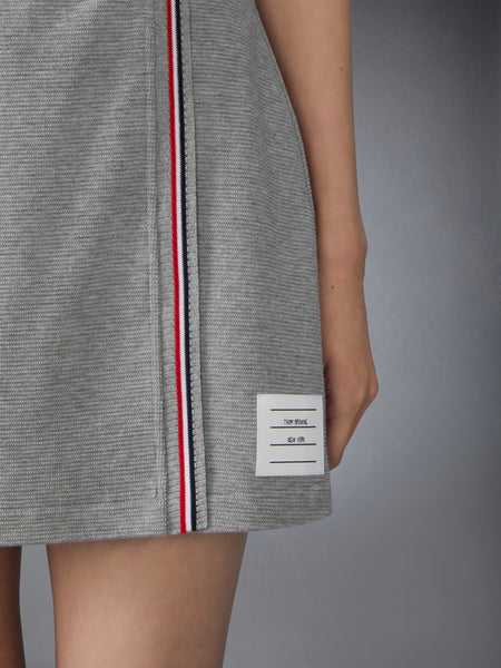 COTTON WAFFLE MINI WRAP SKIRT LT GREY