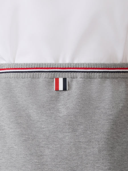 COTTON WAFFLE MINI WRAP SKIRT LT GREY