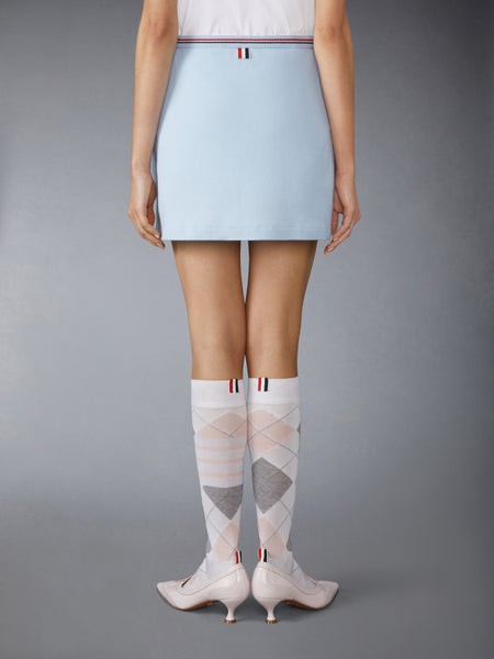 COTTON WAFFLE MINI WRAP SKIRT LIGHT BLUE