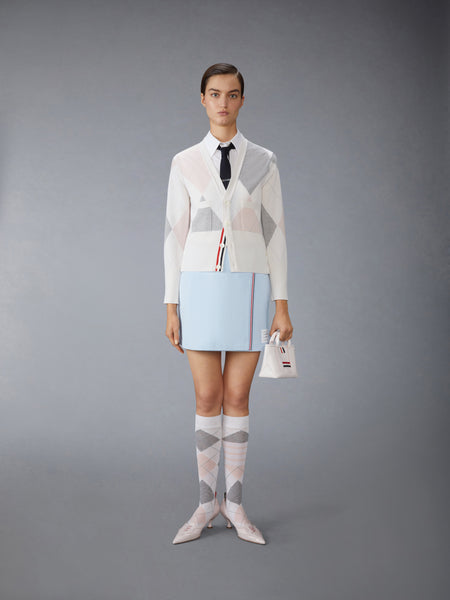 COTTON WAFFLE MINI WRAP SKIRT LIGHT BLUE