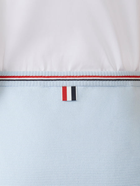 COTTON WAFFLE MINI WRAP SKIRT LIGHT BLUE
