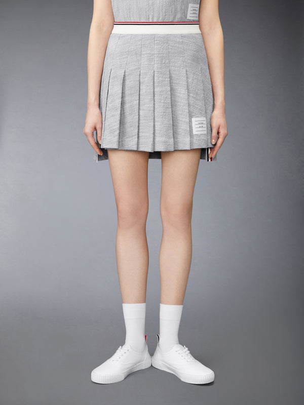 COTTON TWEED PLEATED MINI SKIRT - image 1
