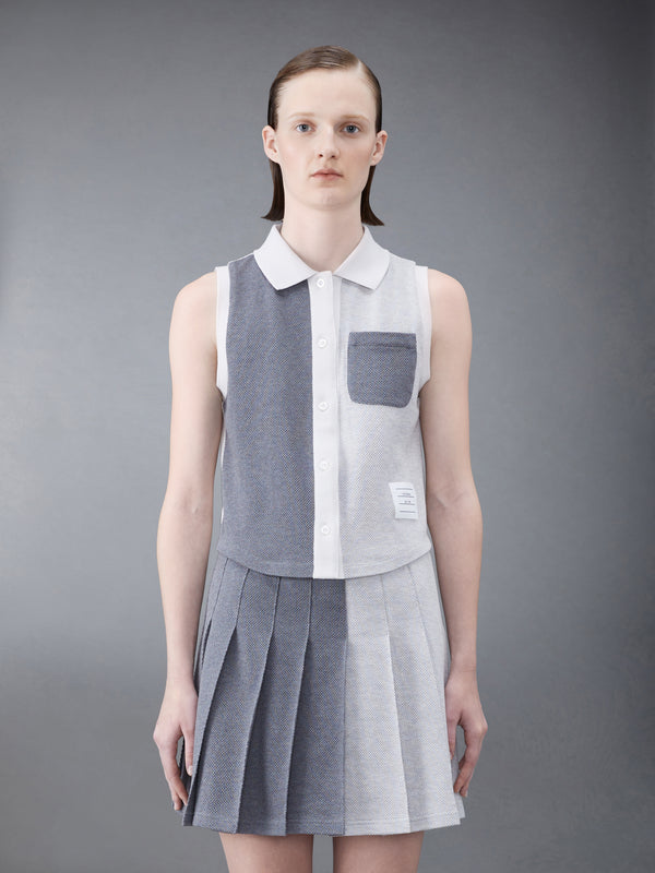 Fun-Mix Textured Cotton Tuck Sleeveless Polo - featured image