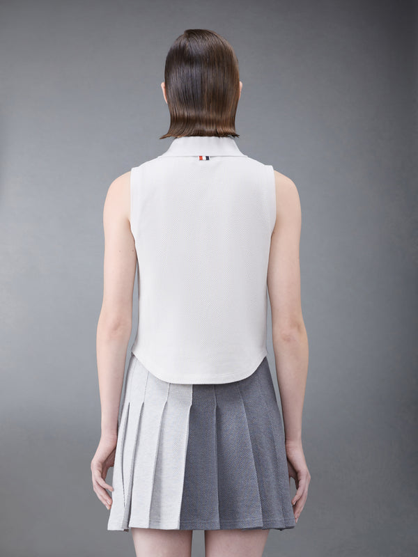 Fun-Mix Textured Cotton Tuck Sleeveless Polo - image 2