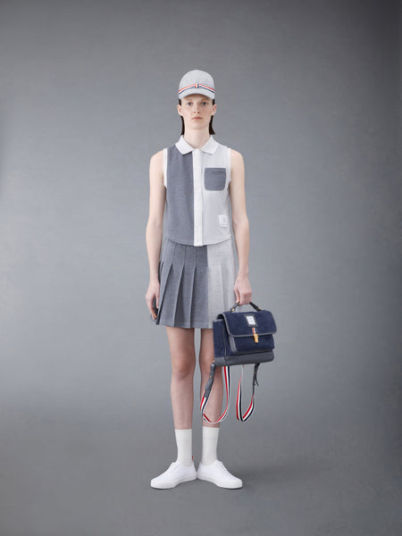 Fun-Mix Textured Cotton Tuck Sleeveless Polo TONAL GREY