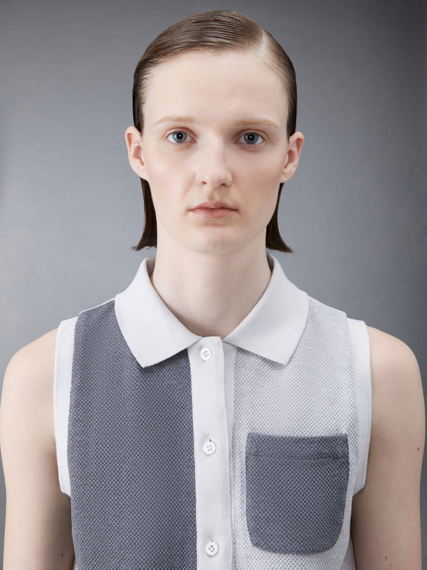 Fun-Mix Textured Cotton Tuck Sleeveless Polo - image 5