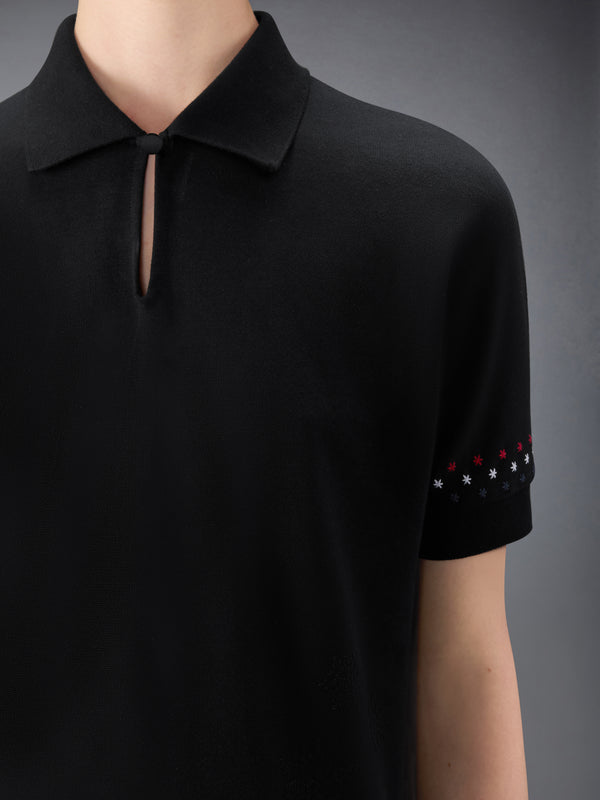 COTTON MILANO STARS & SNOWFLAKE EMBROIDERY POLO - image 4