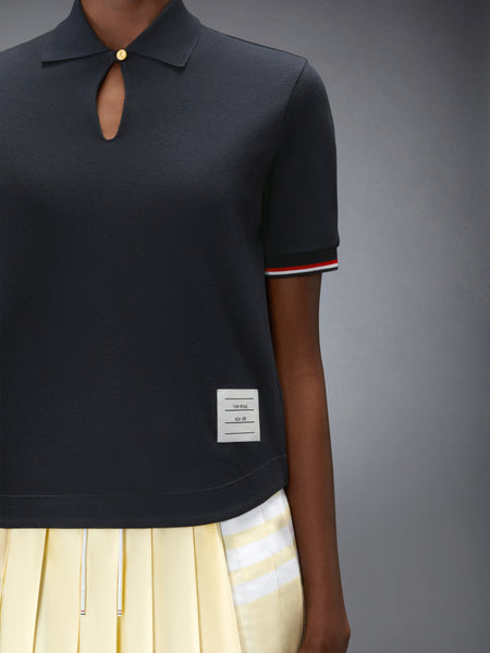 PIQUE KEYHOLE POLO NAVY