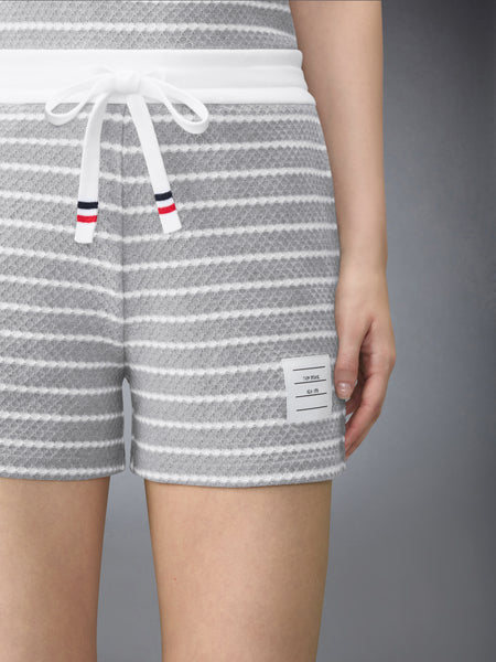 STRIPED HONEYCOMB SHORTS LT GREY/WHITE