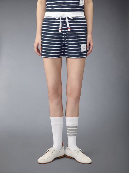 STRIPED HONEYCOMB SHORTS NAVY/WHITE