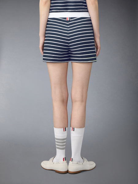STRIPED HONEYCOMB SHORTS NAVY/WHITE