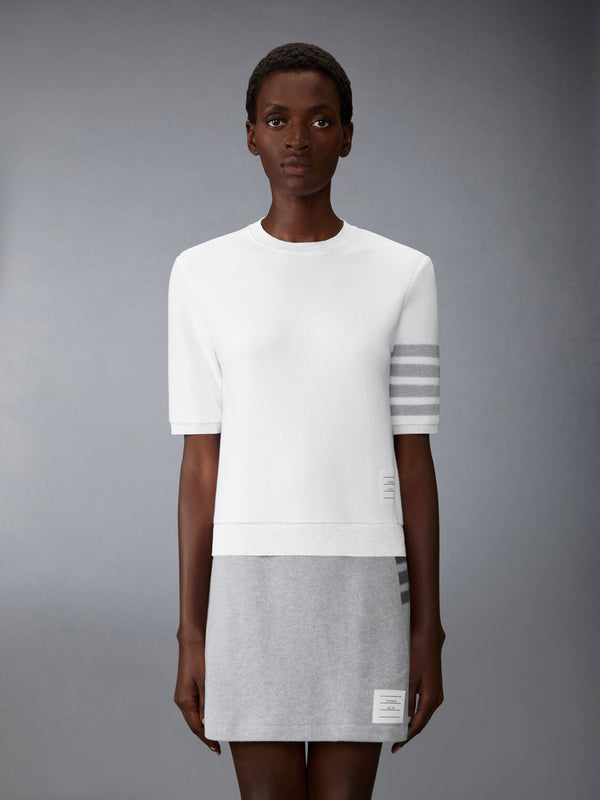 TEXTURED COTTON PIQUE 4-BAR TEE - image 1
