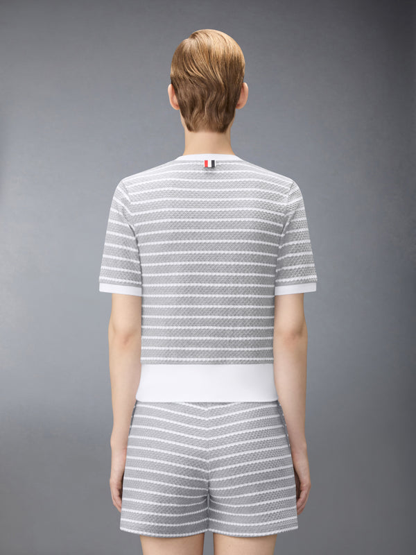 STRIPED HONEYCOMB RIB TEE - image 2
