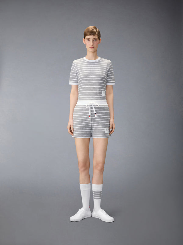 STRIPED HONEYCOMB RIB TEE - image 3
