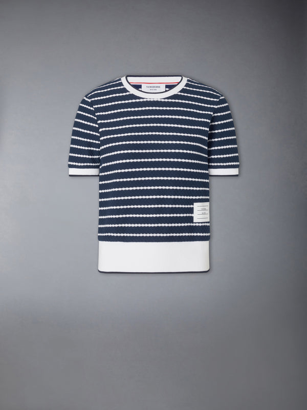 STRIPED HONEYCOMB RIB TEE - featured image