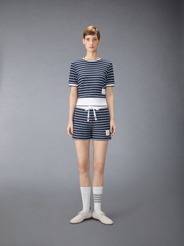 STRIPED HONEYCOMB RIB TEE - image 3