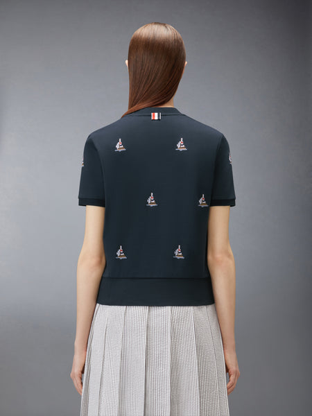 COTTON MILANO SAILBOAT RIB TEE 네이비