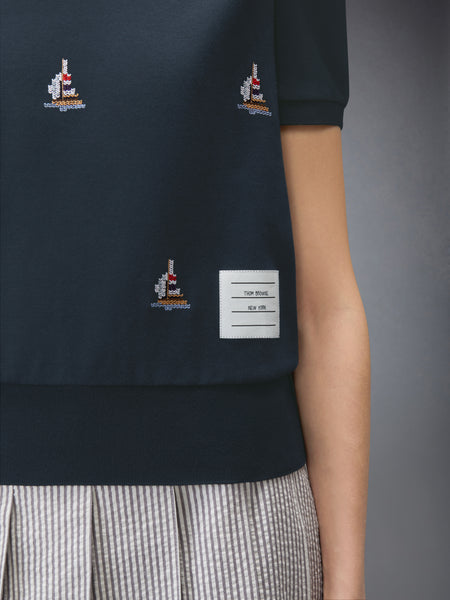 COTTON MILANO SAILBOAT RIB TEE 네이비